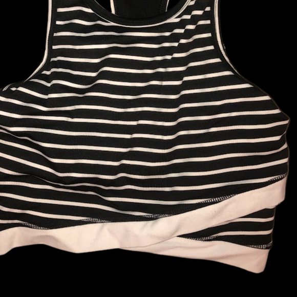 SCORPIO SOL YOGA ACTIVEWEAR STRIPED CROP TOP BRA SIZE SMALL - Picture 3 of 5